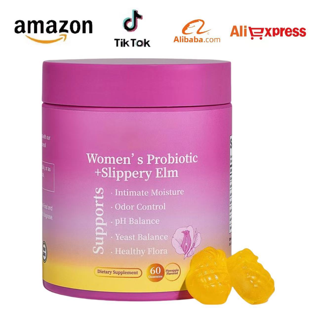 AuraSkin Women’s Probiotic Pineapple Gummies Digestive & Wellness Support